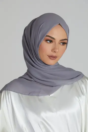Grey georgette hijab hijab brand in karachi Modest wear