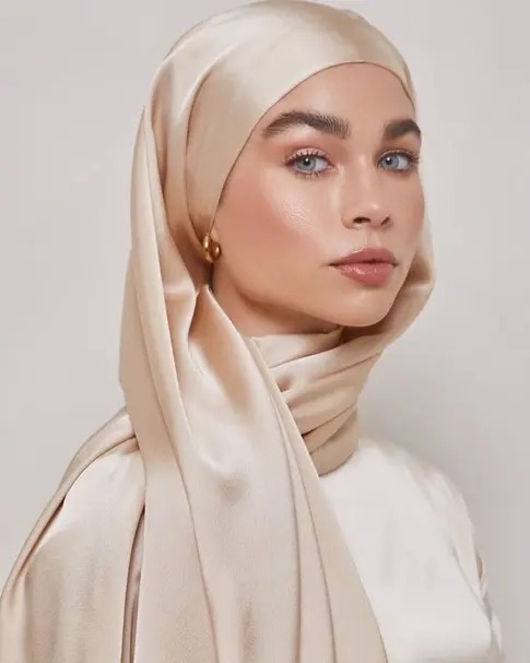 Silk hijab Gold